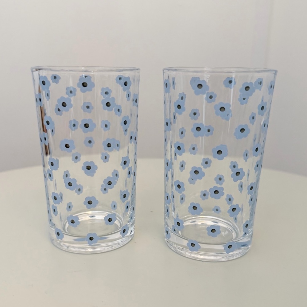 Simons Maison Blue Flower Printed Glasses